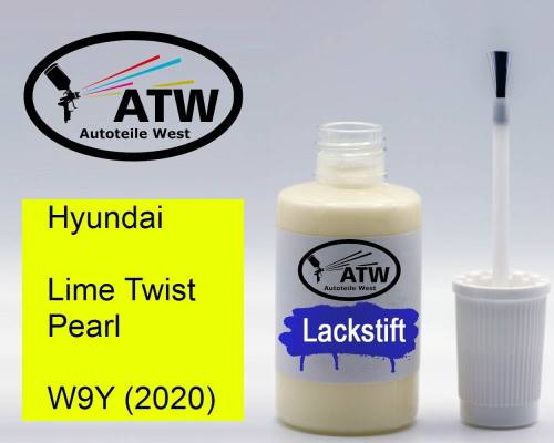 Hyundai, Lime Twist Pearl, W9Y (2020): 20ml Lackstift, von ATW Autoteile West.